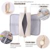imageCICIMELON Big Corduroy Pen Pencil Case 3 Compartments Pouch Bag for School Supplies Office Travel Organizers NavyCream
