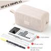 imageCICIMELON Big Corduroy Pen Pencil Case 3 Compartments Pouch Bag for School Supplies Office Travel Organizers NavyCream