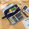 imageCICIMELON Big Corduroy Pen Pencil Case 3 Compartments Pouch Bag for School Supplies Office Travel Organizers NavyNavy