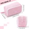 imageCICIMELON Big Corduroy Pen Pencil Case 3 Compartments Pouch Bag for School Supplies Office Travel Organizers NavyPink