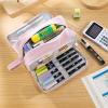 imageCICIMELON Big Corduroy Pen Pencil Case 3 Compartments Pouch Bag for School Supplies Office Travel Organizers NavyPink