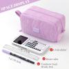 imageCICIMELON Big Corduroy Pen Pencil Case 3 Compartments Pouch Bag for School Supplies Office Travel Organizers NavyPurple