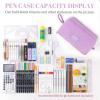imageCICIMELON Big Corduroy Pen Pencil Case 3 Compartments Pouch Bag for School Supplies Office Travel Organizers NavyPurple