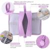 imageCICIMELON Big Corduroy Pen Pencil Case 3 Compartments Pouch Bag for School Supplies Office Travel Organizers NavyPurple