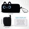 imageCICIMELON Cartoon Pencil Case Large Capacity Pen Pouch with Embroidered Animal Design School Supplies Bag for Kids Teens Students Gray DogBlack Cat