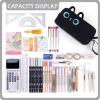 imageCICIMELON Cartoon Pencil Case Large Capacity Pen Pouch with Embroidered Animal Design School Supplies Bag for Kids Teens Students Gray DogBlack Cat