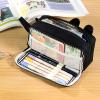 imageCICIMELON Cartoon Pencil Case Large Capacity Pen Pouch with Embroidered Animal Design School Supplies Bag for Kids Teens Students Gray DogBlack Cat