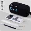 imageCICIMELON Cartoon Pencil Case Large Capacity Pen Pouch with Embroidered Animal Design School Supplies Bag for Kids Teens Students Gray DogBlack Cat