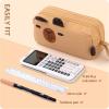 imageCICIMELON Cartoon Pencil Case Large Capacity Pen Pouch with Embroidered Animal Design School Supplies Bag for Kids Teens Students Gray DogBrown Capybara