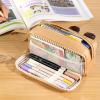imageCICIMELON Cartoon Pencil Case Large Capacity Pen Pouch with Embroidered Animal Design School Supplies Bag for Kids Teens Students Gray DogBrown Capybara