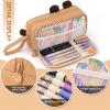 imageCICIMELON Cartoon Pencil Case Large Capacity Pen Pouch with Embroidered Animal Design School Supplies Bag for Kids Teens Students Gray DogBrown Capybara