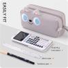 imageCICIMELON Cartoon Pencil Case Large Capacity Pen Pouch with Embroidered Animal Design School Supplies Bag for Kids Teens Students Gray DogGray Dog