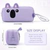 imageCICIMELON Cartoon Pencil Case Large Capacity Pen Pouch with Embroidered Animal Design School Supplies Bag for Kids Teens Students Gray DogPurple Koala