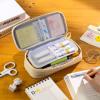 imageCICIMELON Durable Pen Pencil Case Big Storage Pen Pouch Bag for School Supplies Office College Teen Girls Adults PurpleBeige