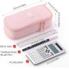 imageCICIMELON Durable Pen Pencil Case Big Storage Pen Pouch Bag for School Supplies Office College Teen Girls Adults PurplePink
