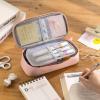 imageCICIMELON Durable Pen Pencil Case Big Storage Pen Pouch Bag for School Supplies Office College Teen Girls Adults PurplePink