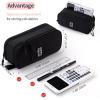 imageCICIMELON Durable Pen Pencil Case Big Storage Pen Pouch Bag for School Supplies Office College Teen Girls Adults PurpleUpgraded Black