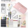 imageCICIMELON Durable Pen Pencil Case Big Storage Pen Pouch Bag for School Supplies Office College Teen Girls Adults PurpleUpgraded Pink