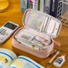 imageCICIMELON Durable Pen Pencil Case Big Storage Pen Pouch Bag for School Supplies Office College Teen Girls Adults PurpleUpgraded Pink
