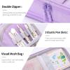 imageCICIMELON Durable Pen Pencil Case Big Storage Pen Pouch Bag for School Supplies Office College Teen Girls Adults PurpleUpgraded Purple