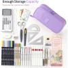 imageCICIMELON Durable Pen Pencil Case Big Storage Pen Pouch Bag for School Supplies Office College Teen Girls Adults PurpleUpgraded Purple