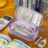 imageCICIMELON Durable Pen Pencil Case Big Storage Pen Pouch Bag for School Supplies Office College Teen Girls Adults PurpleUpgraded Purple