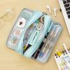 imageCICIMELON Large Capacity Pencil Case 3 Compartment Pouch Pen Bag for School Teen Girl Boy Men Women BeigeLight Blue