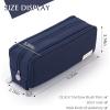 imageCICIMELON Large Capacity Pencil Case 3 Compartment Pouch Pen Bag for School Teen Girl Boy Men Women BlackNavy
