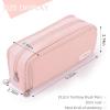 imageCICIMELON Large Capacity Pencil Case 3 Compartment Pouch Pen Bag for School Teen Girl Boy Men Women BlackPink