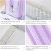 imageCICIMELON Large Capacity Pencil Case 3 Compartment Pouch Pen Bag for School Teen Girl Boy Men Women BlackPurple