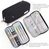 imageCICIMELON Large Capacity Pencil Case 3 Compartment Pouch Pen Bag for School Teen Girl Boy Men Women GrayBlack