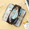 imageCICIMELON Large Capacity Pencil Case 3 Compartment Pouch Pen Bag for School Teen Girl Boy Men Women GrayBlack