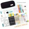 imageCICIMELON Large Capacity Pencil Case 3 Compartment Pouch Pen Bag for School Teen Girl Boy Men Women GrayBlack