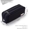 imageCICIMELON Large Capacity Pencil Case 3 Compartment Pouch Pen Bag for School Teen Girl Boy Men Women GrayBlack