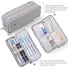 imageCICIMELON Large Capacity Pencil Case 3 Compartment Pouch Pen Bag for School Teen Girl Boy Men Women GrayGray