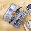 imageCICIMELON Large Capacity Pencil Case 3 Compartment Pouch Pen Bag for School Teen Girl Boy Men Women GrayGray