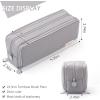 imageCICIMELON Large Capacity Pencil Case 3 Compartment Pouch Pen Bag for School Teen Girl Boy Men Women GrayGray