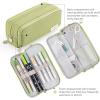 imageCICIMELON Large Capacity Pencil Case 3 Compartment Pouch Pen Bag for School Teen Girl Boy Men Women GrayGreen