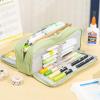 imageCICIMELON Large Capacity Pencil Case 3 Compartment Pouch Pen Bag for School Teen Girl Boy Men Women GrayGreen
