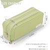 imageCICIMELON Large Capacity Pencil Case 3 Compartment Pouch Pen Bag for School Teen Girl Boy Men Women GrayGreen
