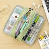 imageCICIMELON Large Capacity Pencil Case 3 Compartment Pouch Pen Bag for School Teen Girl Boy Men Women GrayGreen
