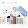 imageCICIMELON Large Capacity Pencil Case 3 Compartment Pouch Pen Bag for School Teen Girl Boy Men Women GrayHaze Blue