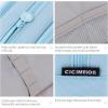 imageCICIMELON Large Capacity Pencil Case 3 Compartment Pouch Pen Bag for School Teen Girl Boy Men Women GrayHaze Blue