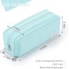 imageCICIMELON Large Capacity Pencil Case 3 Compartment Pouch Pen Bag for School Teen Girl Boy Men Women GrayLight Blue