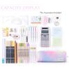 imageCICIMELON Large Capacity Pencil Case 3 Compartment Pouch Pen Bag for School Teen Girl Boy Men Women GrayMeteor