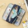 imageCICIMELON Large Capacity Pencil Case 3 Compartment Pouch Pen Bag for School Teen Girl Boy Men Women GrayNavy