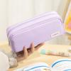 imageCICIMELON Large Capacity Pencil Case 3 Compartment Pouch Pen Bag for School Teen Girl Boy Men Women GrayPurple