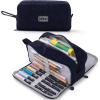 imageCICIMELON Big Corduroy Pen Pencil Case 3 Compartments Pouch Bag for School Supplies Office Travel Organizers NavyNavy