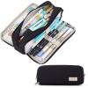 imageCICIMELON Large Capacity Pencil Case 3 Compartment Pouch Pen Bag for School Teen Girl Boy Men Women BeigeBlack