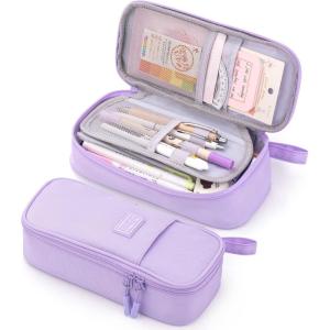 imageCICIMELON Durable Pen Pencil Case Big Storage Pen Pouch Bag for School Supplies Office College Teen Girls Adults PurplePurple